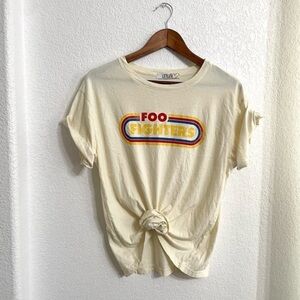 LetLuv,sold by Evereve, Womens T Shirt,Top, Cream,Foo Fighters Retro,sz XS